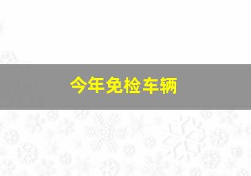 今年免检车辆