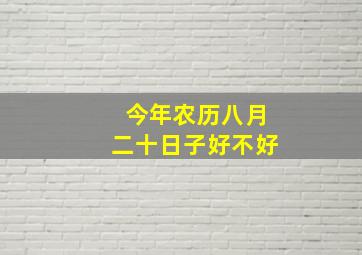 今年农历八月二十日子好不好