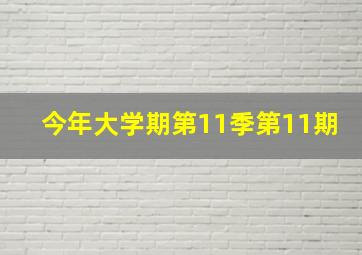 今年大学期第11季第11期