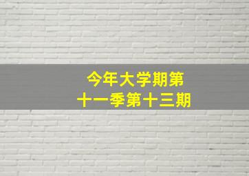 今年大学期第十一季第十三期