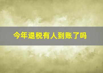 今年退税有人到账了吗