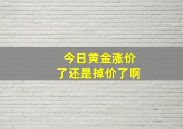 今日黄金涨价了还是掉价了啊