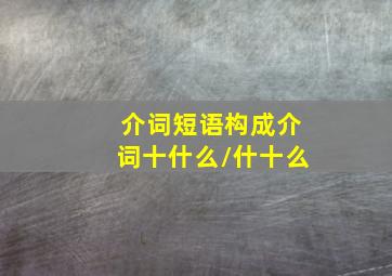 介词短语构成介词十什么/什十么