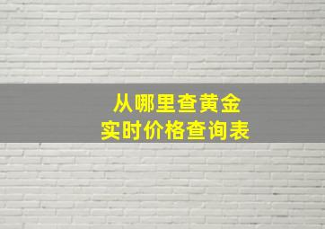 从哪里查黄金实时价格查询表