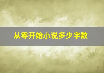 从零开始小说多少字数