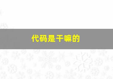 代码是干嘛的