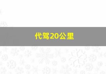 代驾20公里