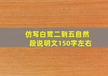 仿写白鹭二到五自然段说明文150字左右