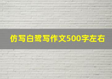 仿写白鹭写作文500字左右