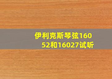 伊利克斯琴弦16052和16027试听