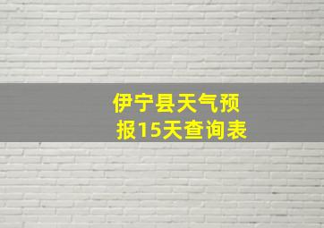 伊宁县天气预报15天查询表