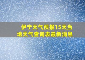 伊宁天气预报15天当地天气查询表最新消息