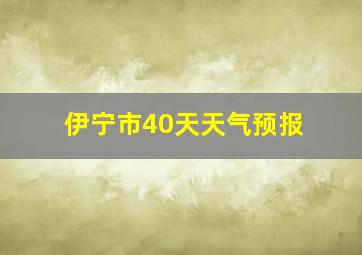 伊宁市40天天气预报