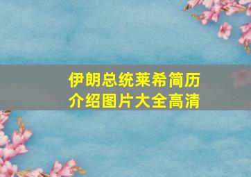 伊朗总统莱希简历介绍图片大全高清