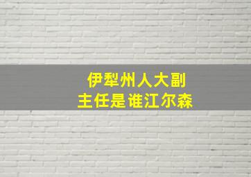 伊犁州人大副主任是谁江尔森