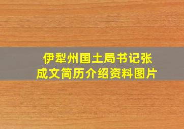 伊犁州国土局书记张成文简历介绍资料图片