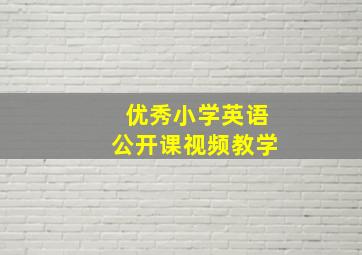 优秀小学英语公开课视频教学