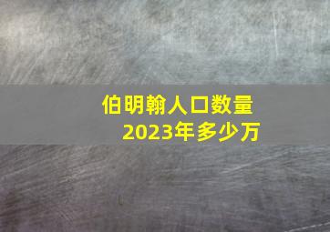 伯明翰人口数量2023年多少万