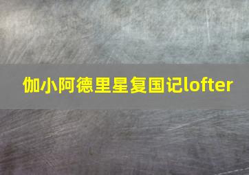 伽小阿德里星复国记lofter