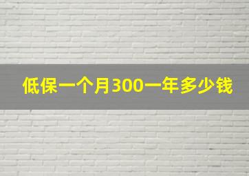 低保一个月300一年多少钱