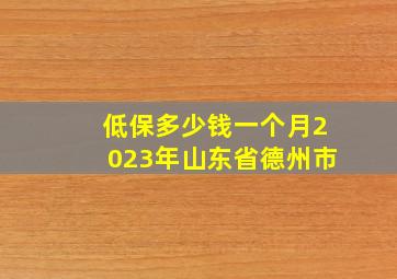 低保多少钱一个月2023年山东省德州市