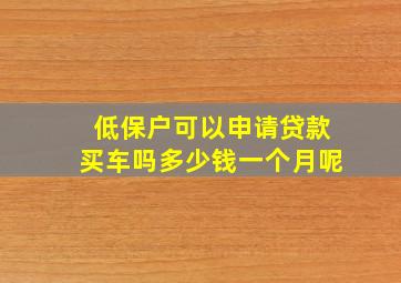 低保户可以申请贷款买车吗多少钱一个月呢