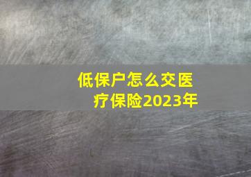 低保户怎么交医疗保险2023年