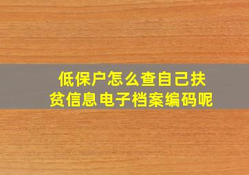 低保户怎么查自己扶贫信息电子档案编码呢