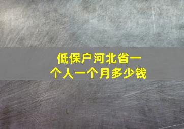 低保户河北省一个人一个月多少钱