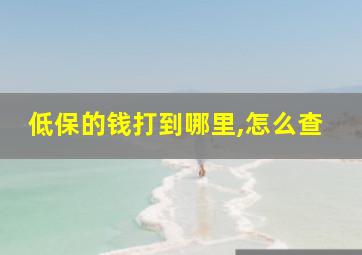 低保的钱打到哪里,怎么查