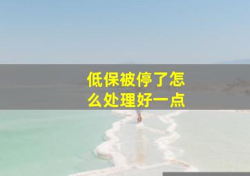 低保被停了怎么处理好一点