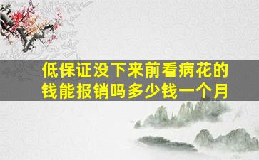 低保证没下来前看病花的钱能报销吗多少钱一个月