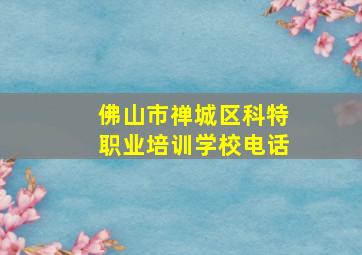 佛山市禅城区科特职业培训学校电话