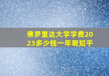 佛罗里达大学学费2023多少钱一年呢知乎