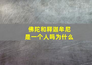 佛陀和释迦牟尼是一个人吗为什么