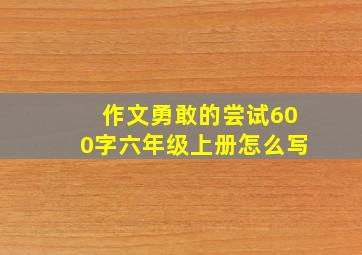 作文勇敢的尝试600字六年级上册怎么写