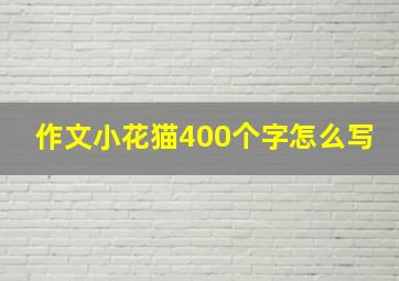 作文小花猫400个字怎么写