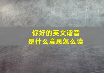 你好的英文谐音是什么意思怎么读