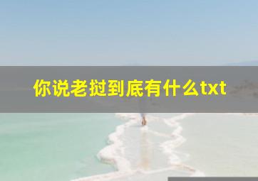 你说老挝到底有什么txt