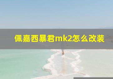 佩嘉西暴君mk2怎么改装