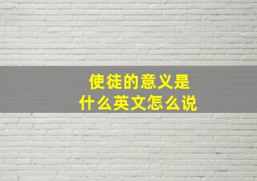 使徒的意义是什么英文怎么说