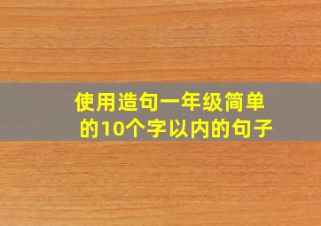 使用造句一年级简单的10个字以内的句子