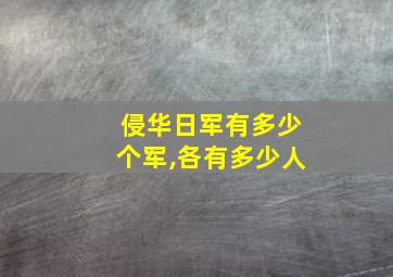 侵华日军有多少个军,各有多少人