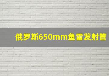 俄罗斯650mm鱼雷发射管