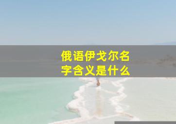 俄语伊戈尔名字含义是什么