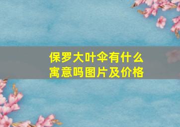 保罗大叶伞有什么寓意吗图片及价格