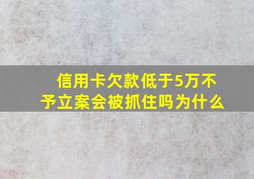 信用卡欠款低于5万不予立案会被抓住吗为什么