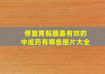 修复胃黏膜最有效的中成药有哪些图片大全