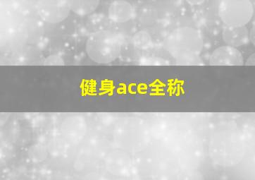 健身ace全称