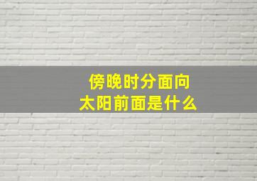 傍晚时分面向太阳前面是什么